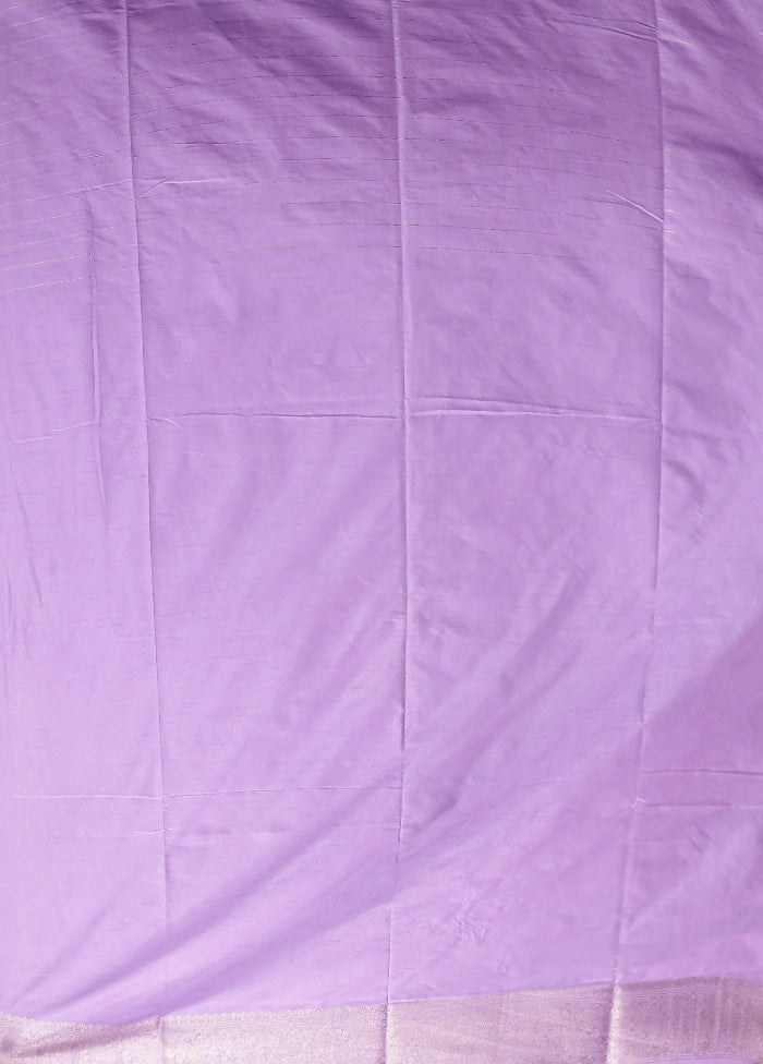 Purple Dupion Silk Saree With Blouse Piece
