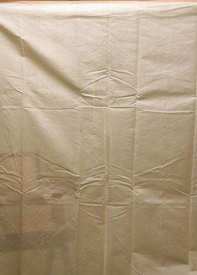 Cream Pure Cotton Saree With Blouse Piece