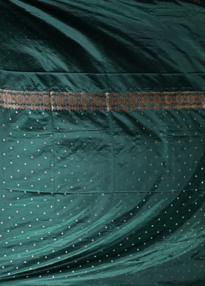 Green Dupion Silk Saree With Blouse Piece