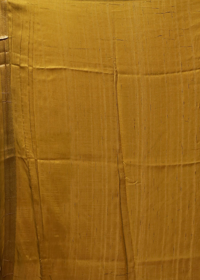 Green Tussar Silk Saree With Blouse Piece