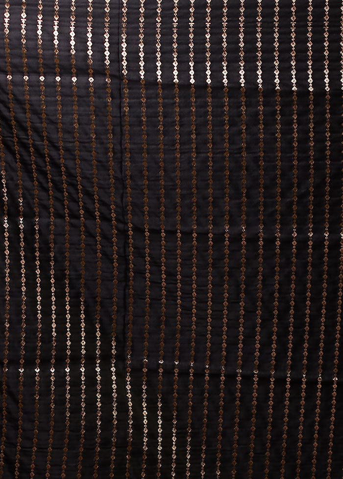 Black Banarasi Silk Saree With Blouse Piece