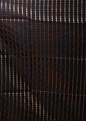Black Banarasi Silk Saree With Blouse Piece