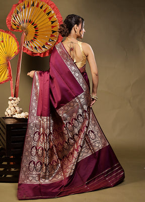 Rang Mahal Duo – Maroon Banarasi & Cream Tissue Silk Sarees