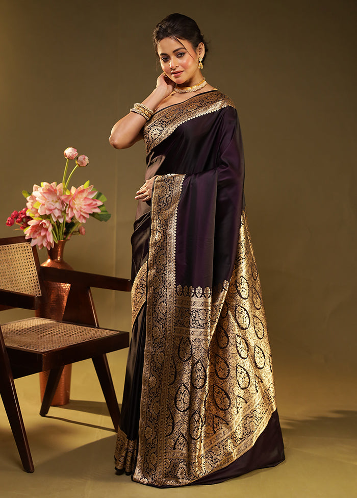 Blue Banarasi Silk Saree With Blouse Piece