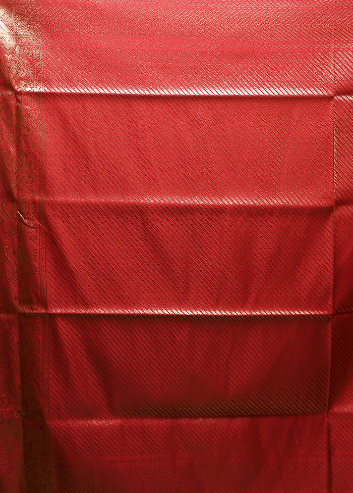 Pink Banarasi Silk Saree With Blouse Piece