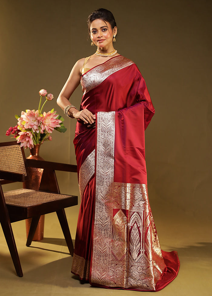 Purple Banarasi Silk Saree With Blouse Piece