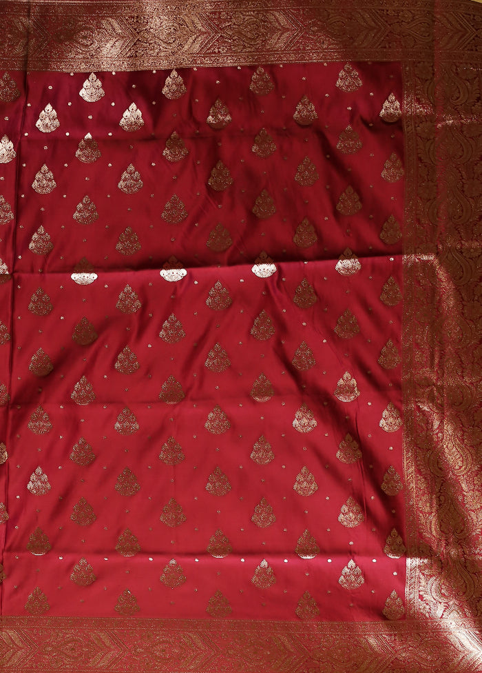 Purple Banarasi Silk Saree With Blouse Piece