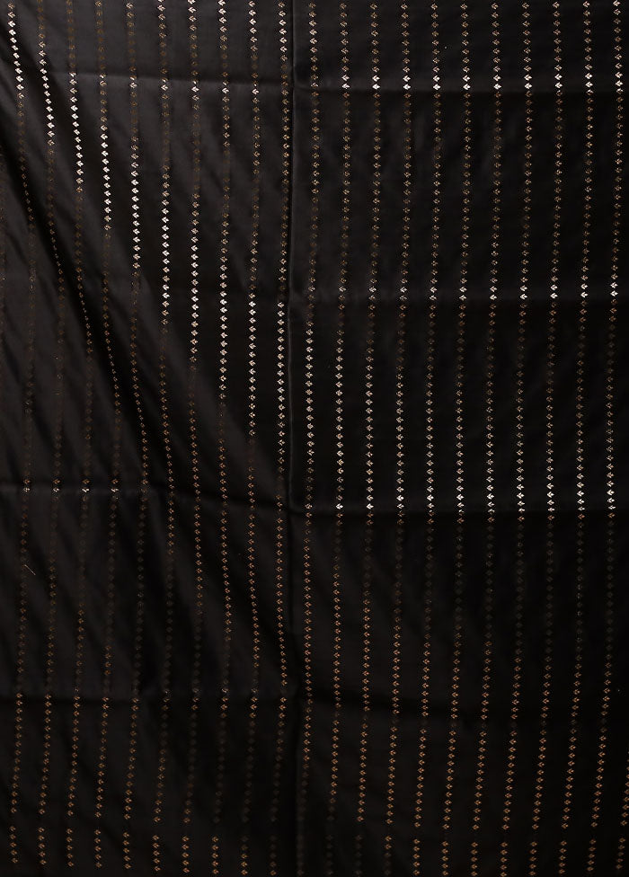 Black Banarasi Silk Saree With Blouse Piece