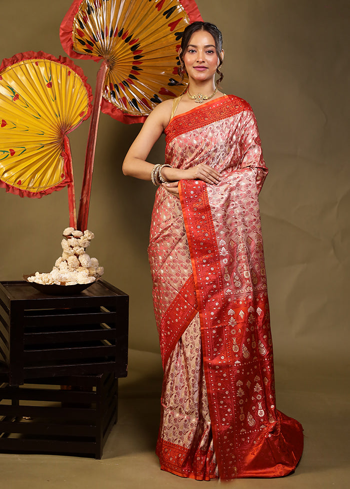 Cream Tanchoi Silk Saree With Blouse Piece