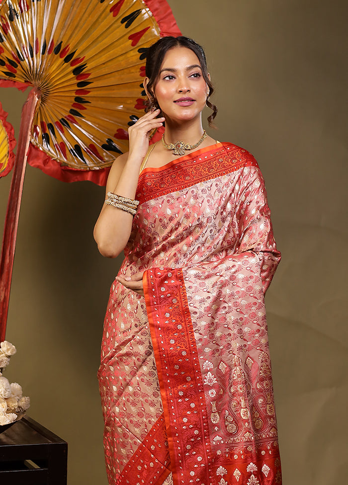 Cream Tanchoi Silk Saree With Blouse Piece