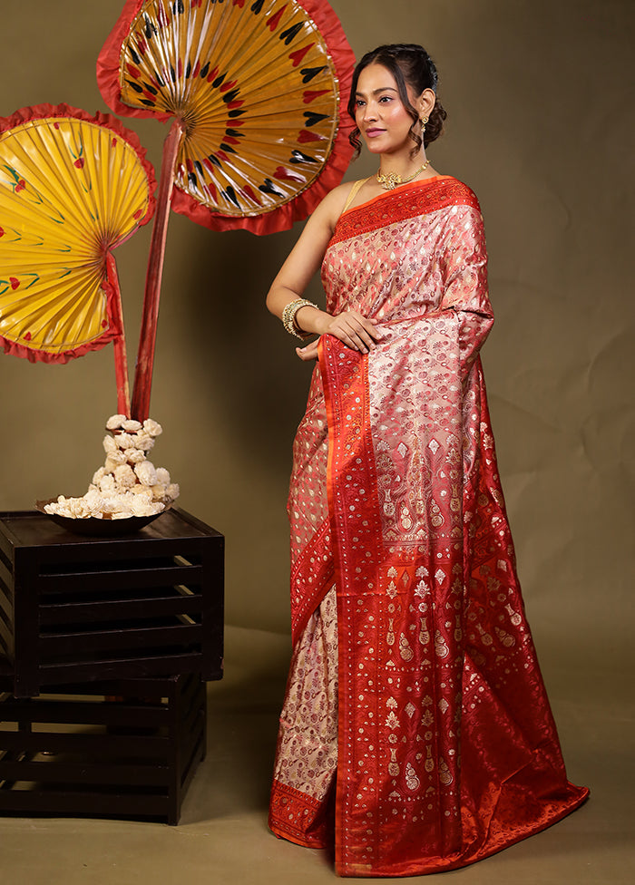Cream Tanchoi Silk Saree With Blouse Piece