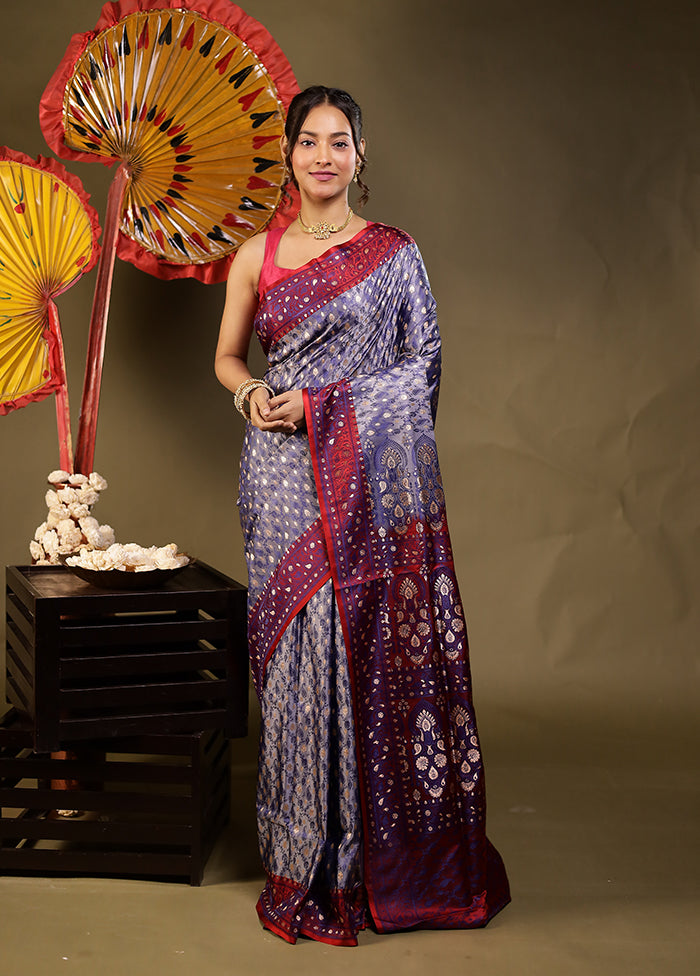 Ghee Ka Diya Duo – Multicolor Tanchoi & Purple Chiffon Sarees