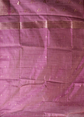 Purple Dupion Silk Saree With Blouse Piece