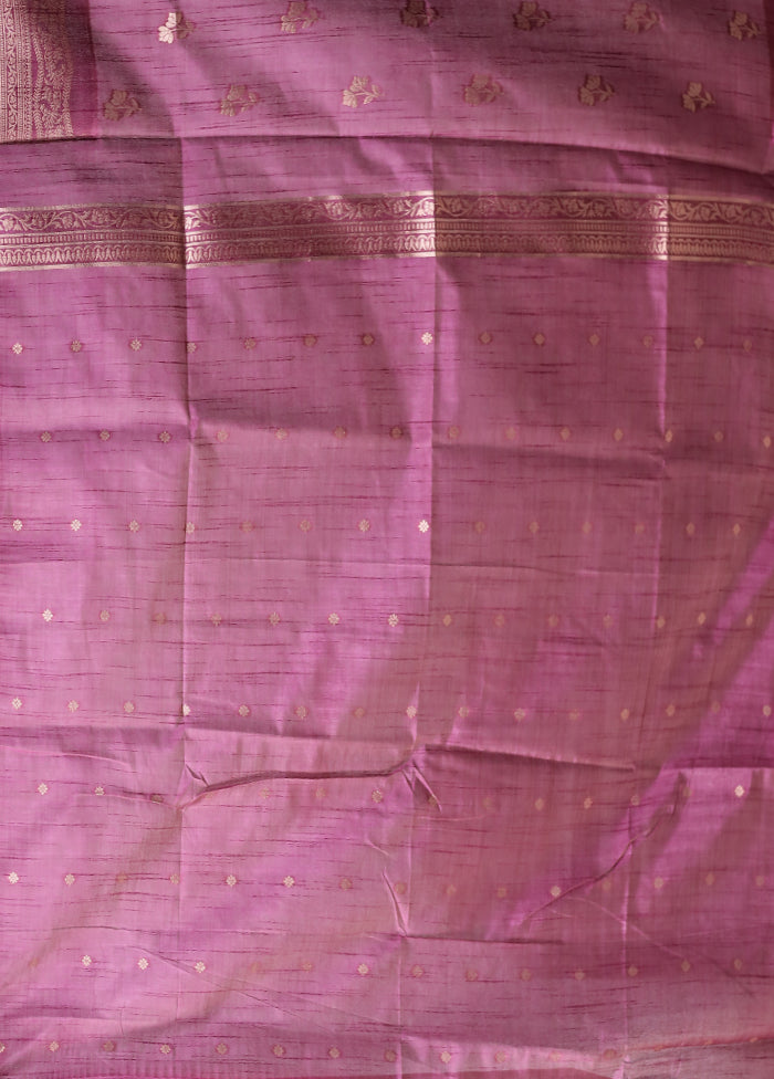 Purple Dupion Silk Saree With Blouse Piece
