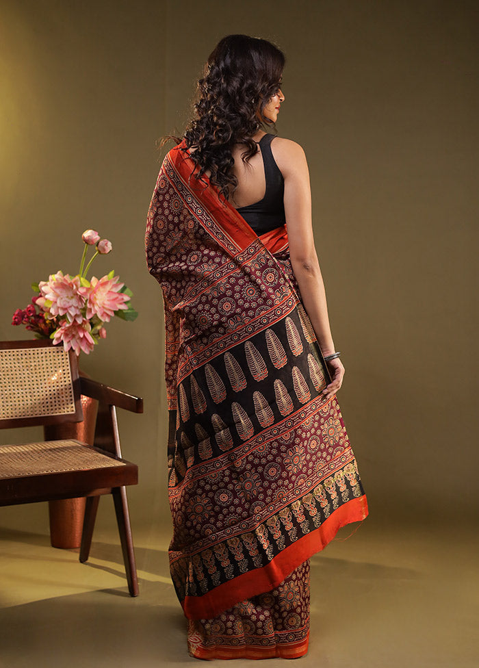 Purple Chanderi Silk Saree With Blouse Piece