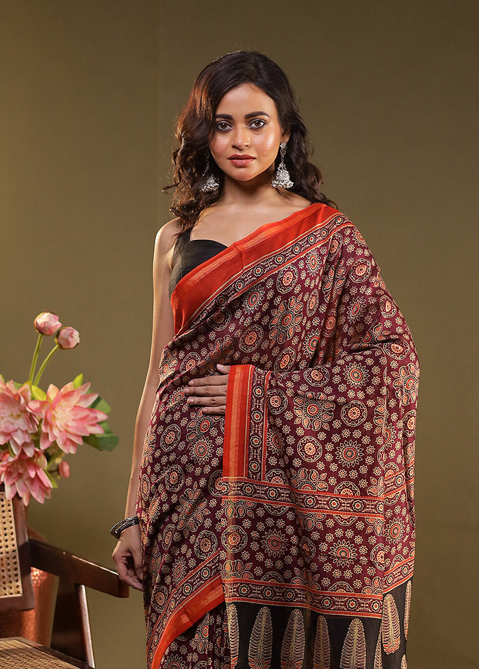 Purple Chanderi Silk Saree With Blouse Piece