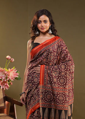 Purple Chanderi Silk Saree With Blouse Piece