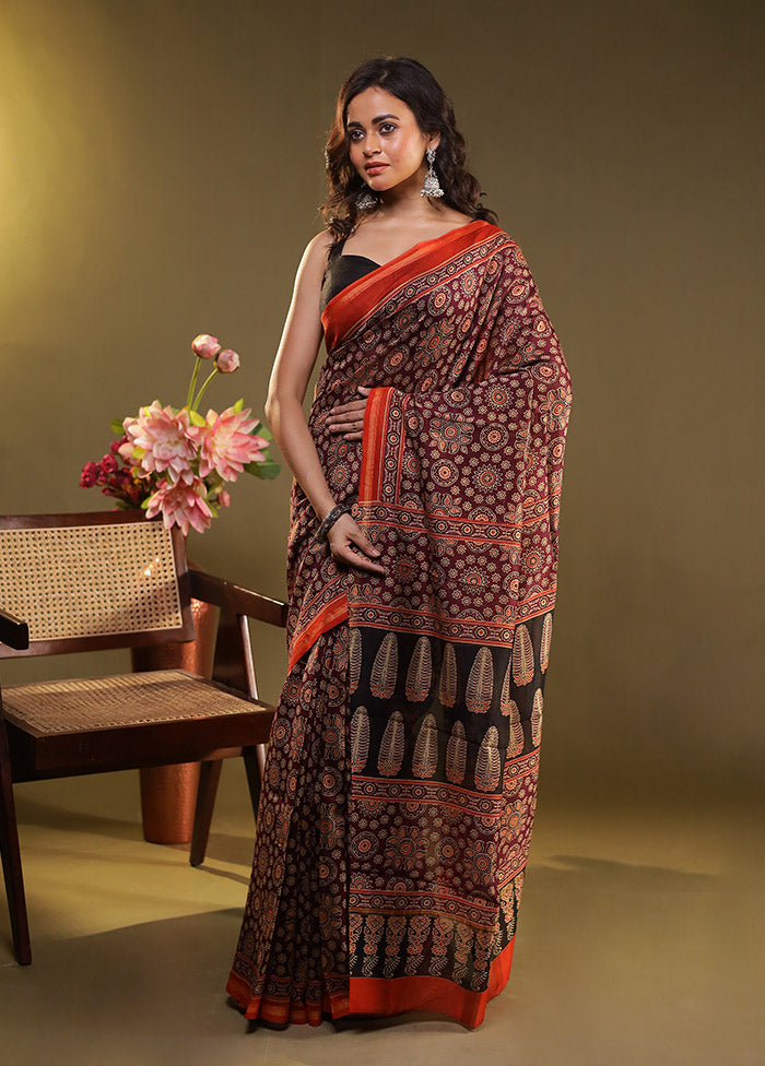 Purple Chanderi Silk Saree With Blouse Piece