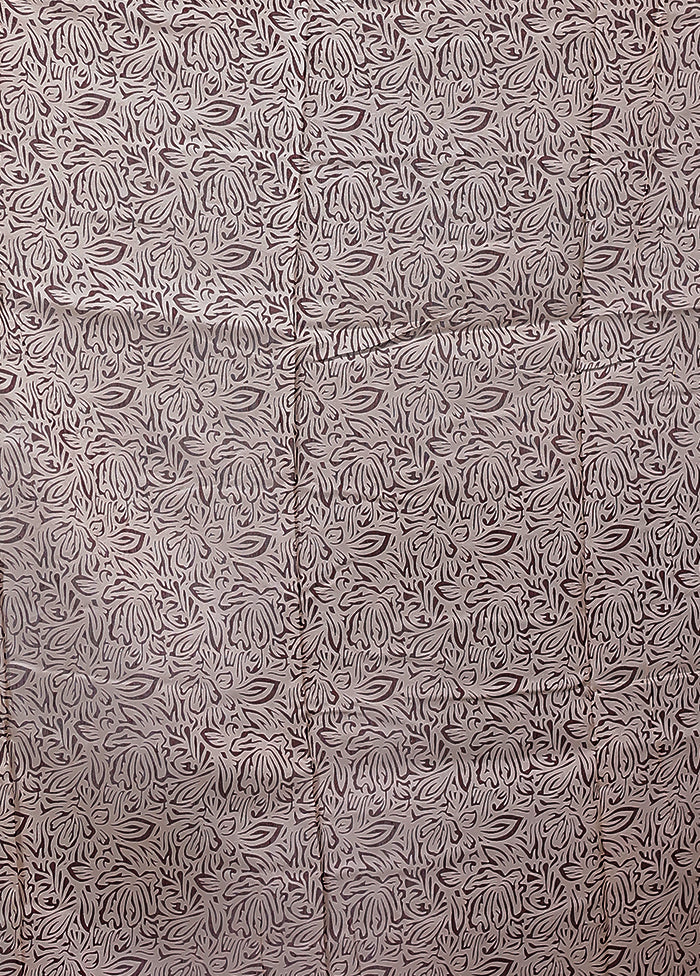 White Chanderi Silk Saree With Blouse Piece