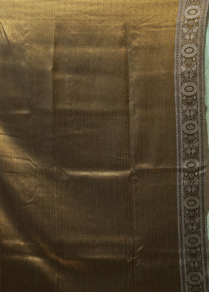 Green Dupion Silk Saree With Blouse Piece