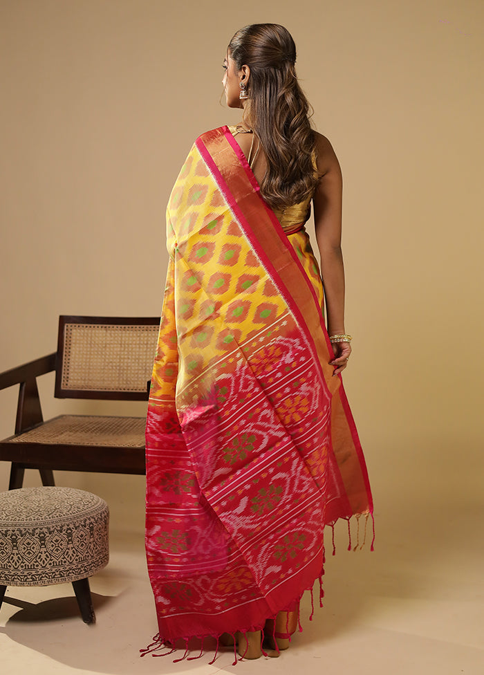 Multicolor Handloom Kanchipuram Pure Silk Saree With Blouse Piece