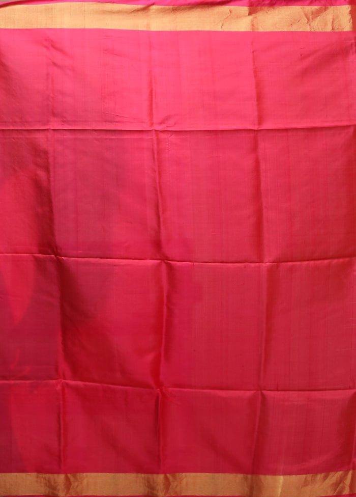 Multicolor Handloom Kanchipuram Pure Silk Saree With Blouse Piece