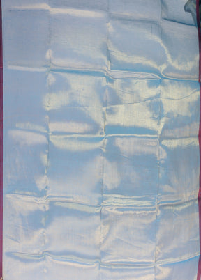 Blue Tissue Silk Saree With Blouse Piece