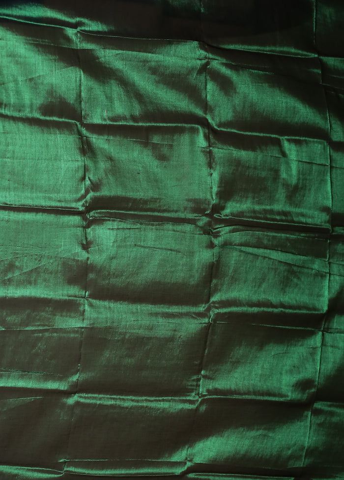 Green Tissue Silk Saree With Blouse Piece