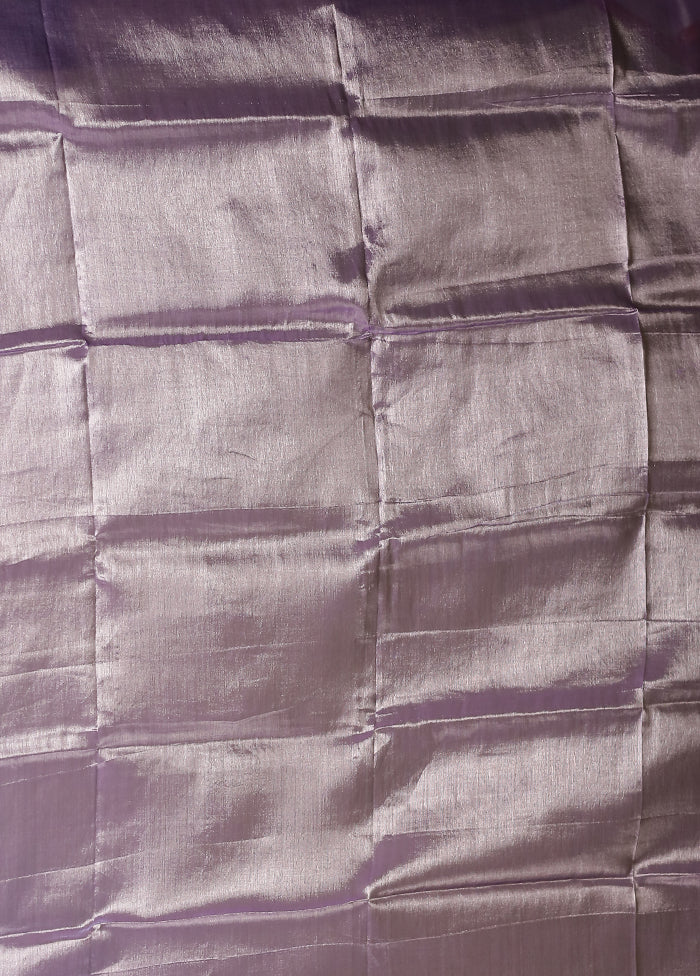 Purple Tissue Silk Saree With Blouse Piece