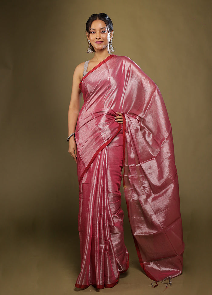 Purple Tissue Silk Saree With Blouse Piece