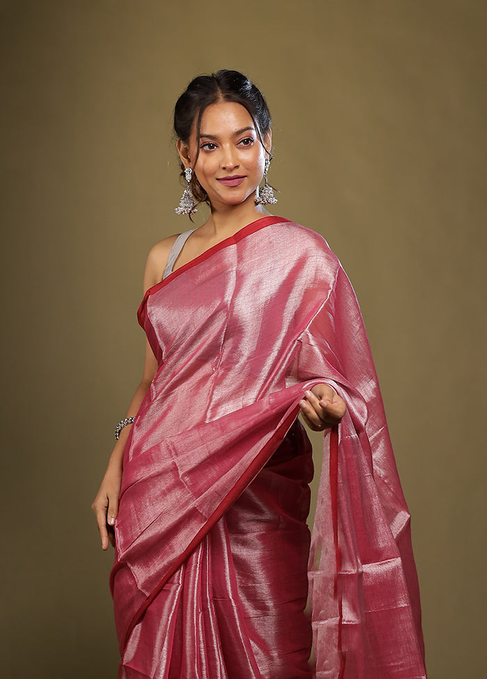 Purple Tissue Silk Saree With Blouse Piece