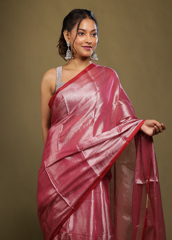 Purple Tissue Silk Saree With Blouse Piece