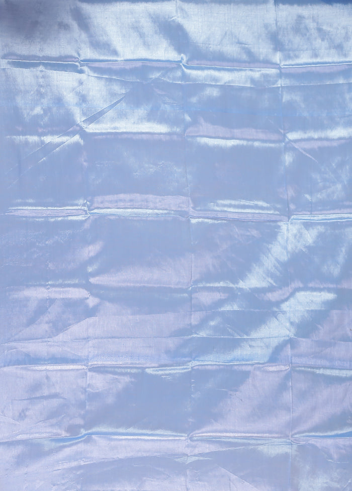 Blue Tissue Silk Saree With Blouse Piece