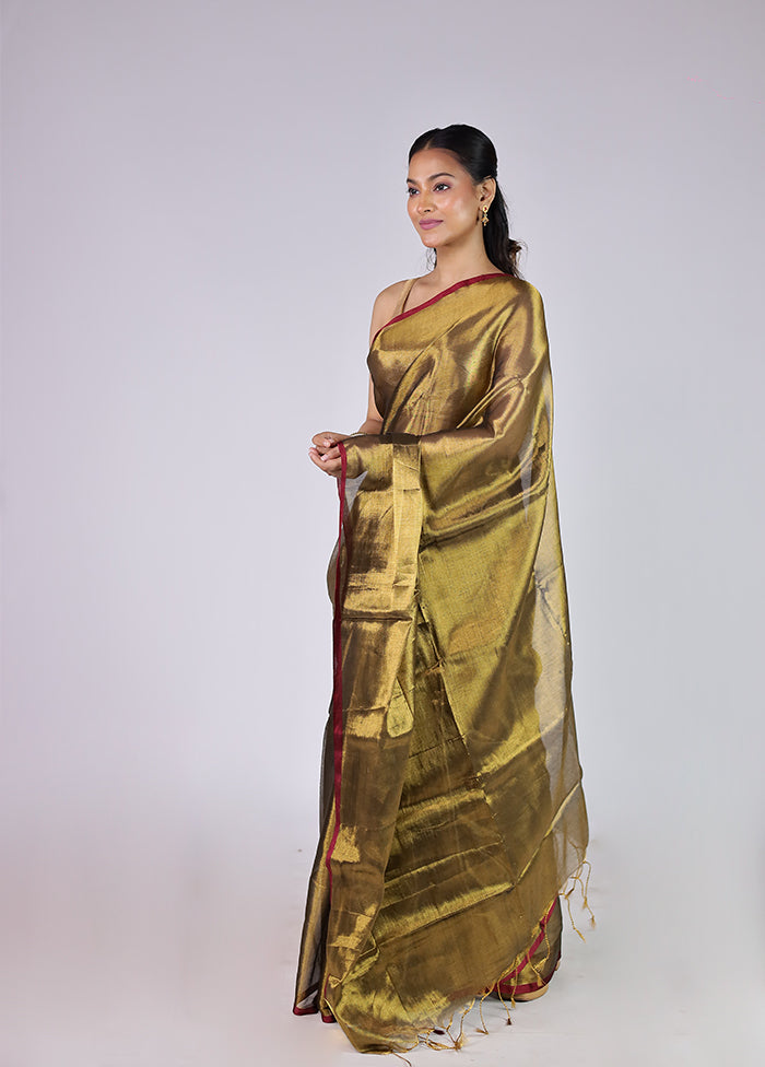 Green Tissue Silk Saree With Blouse Piece