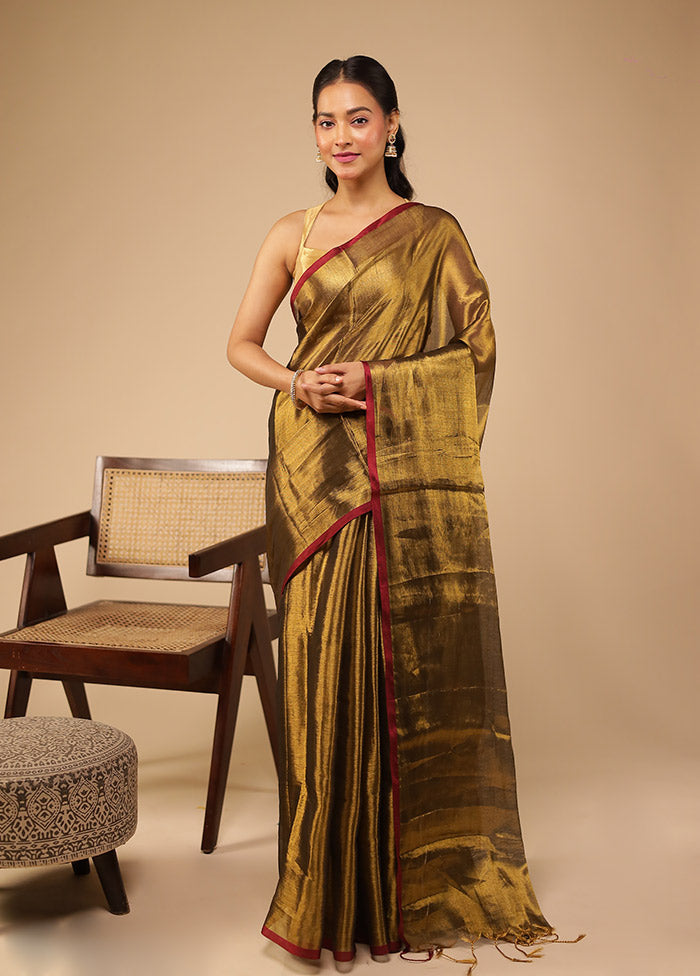 Green Tissue Silk Saree With Blouse Piece