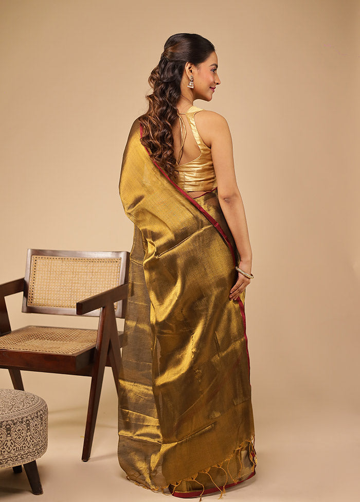 Green Tissue Silk Saree With Blouse Piece