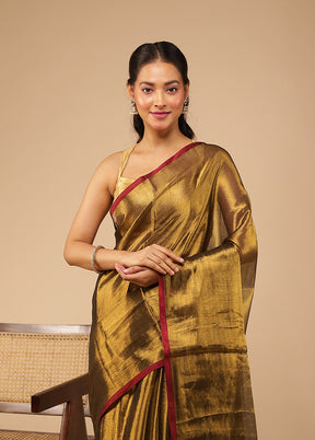 Green Tissue Silk Saree With Blouse Piece