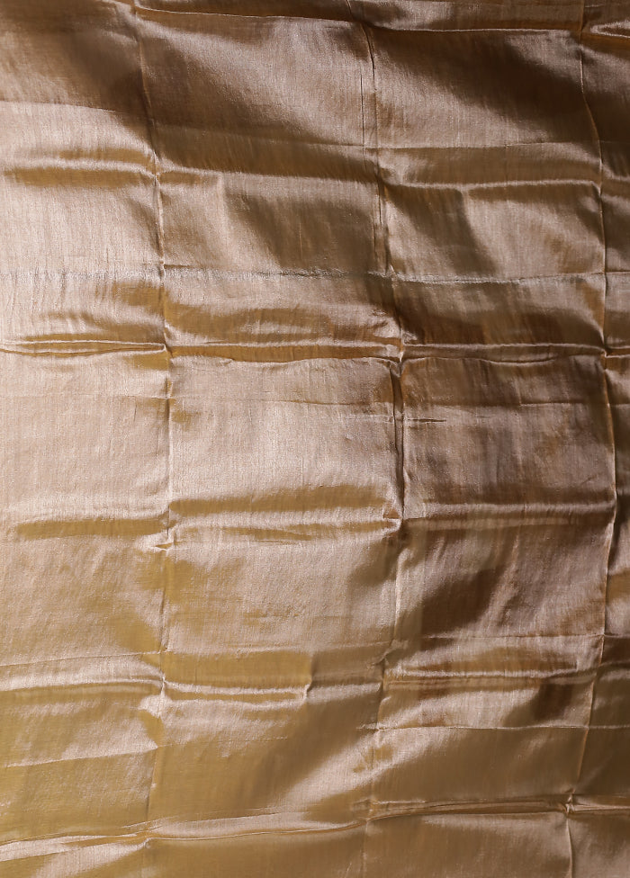 Cream Tissue Silk Saree With Blouse Piece