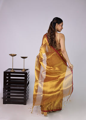 Gold Tissue Silk Saree With Blouse Piece