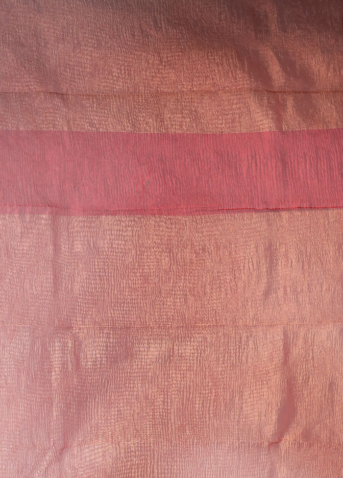 Red Tissue Silk Saree With Blouse Piece