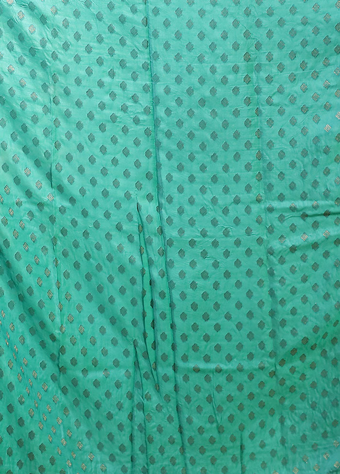 Green Handloom Pure Georgette Saree With Blouse Piece