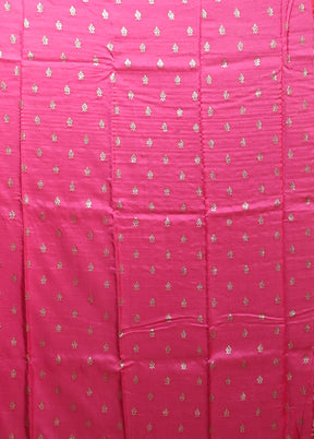 Pink Dupion Silk Saree With Blouse Piece
