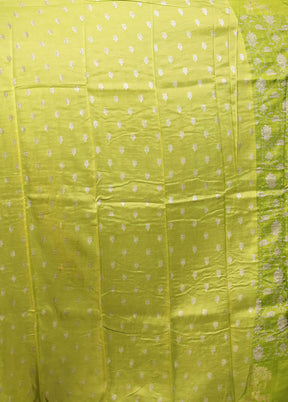 Green Dupion Silk Saree With Blouse Piece