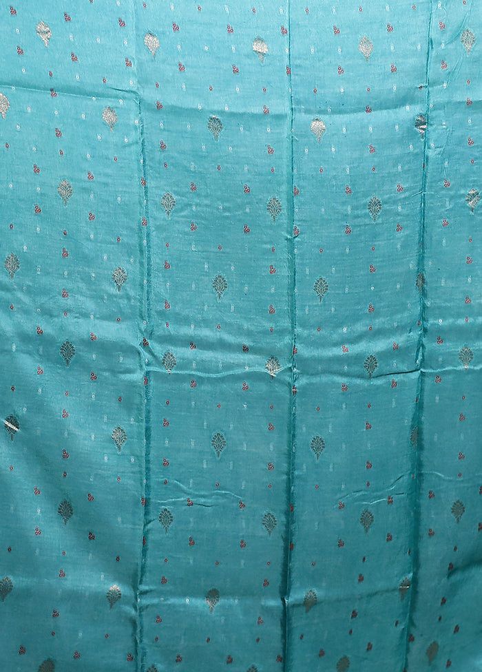 Green Chanderi Silk Saree With Blouse Piece
