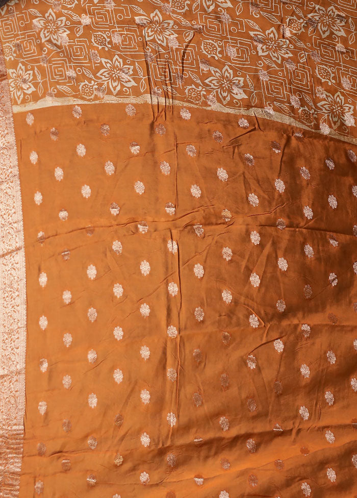 Yellow Chanderi Silk Saree With Blouse Piece