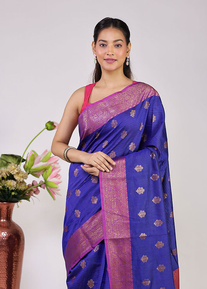 Ma & Meye Duo – Pink Tissue Silk & Blue Cotton Sarees