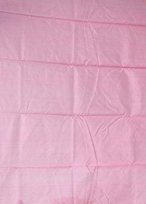Pink Chanderi Silk Saree With Blouse Piece