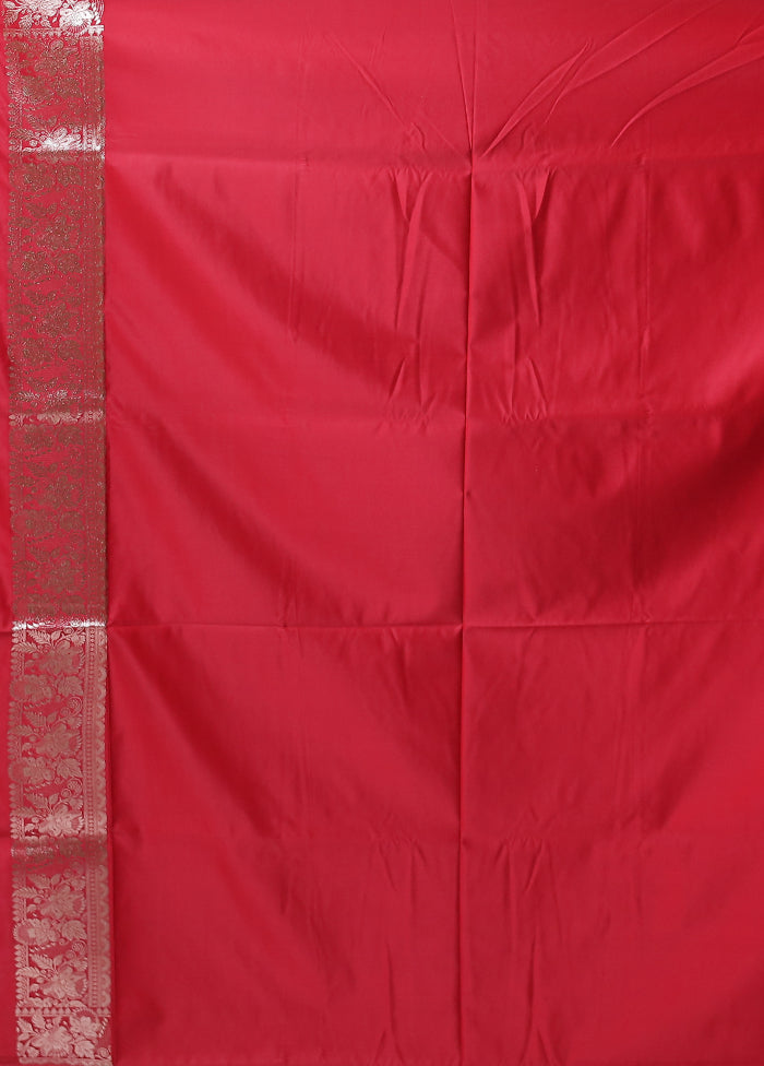 Red Banarasi Silk Saree With Blouse Piece
