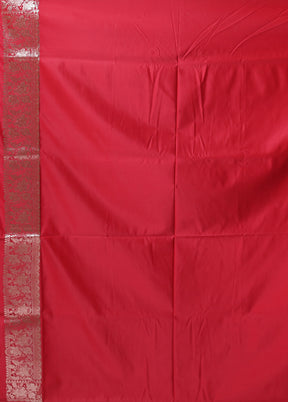 Red Banarasi Silk Saree With Blouse Piece
