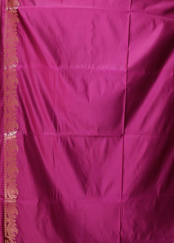 Purple Banarasi Silk Saree With Blouse Piece